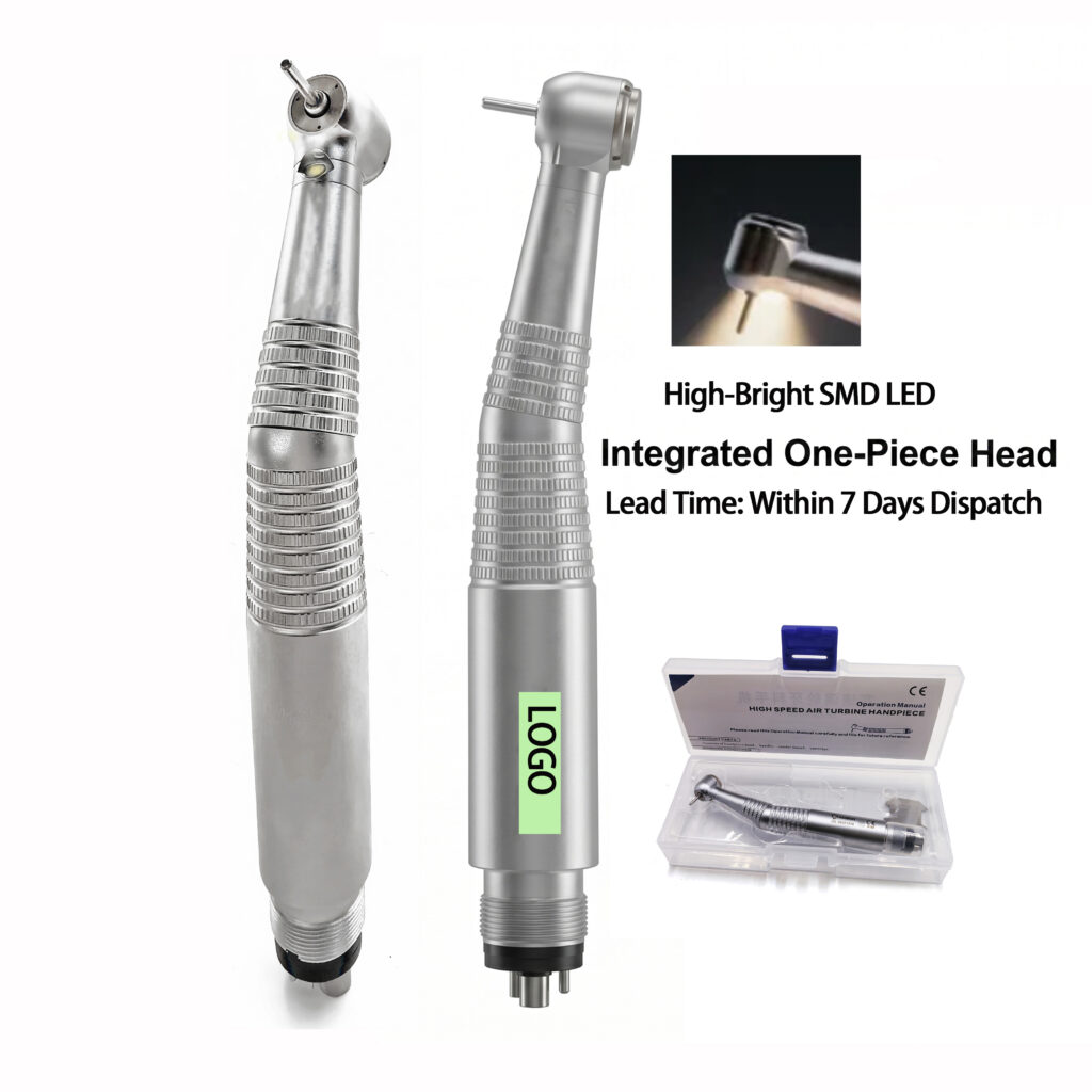 Dental High Speed Handpiece 420000RPM LED Light 3 Water Spray Push Button Φ1.6mm Bur Air Dental Turbine for Clinic