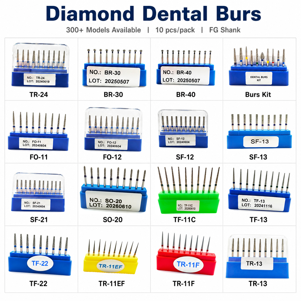 FG dental diamond burs 300 models assorted 10 pcs per pack