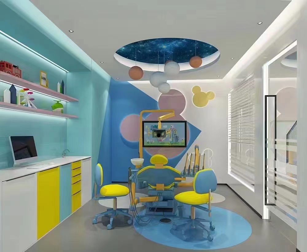 AM-KD01-2.4-meter-pediatric-dental-clinic-cabinet-workstation-with-artificial-marble-countertop