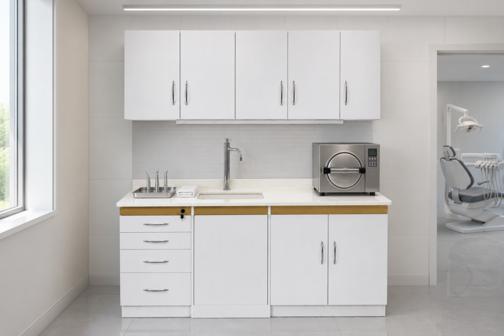 AM-Y031-L-shaped-dental-sterilization-room-corner-cabinet-with-304-stainless-steel-countertop